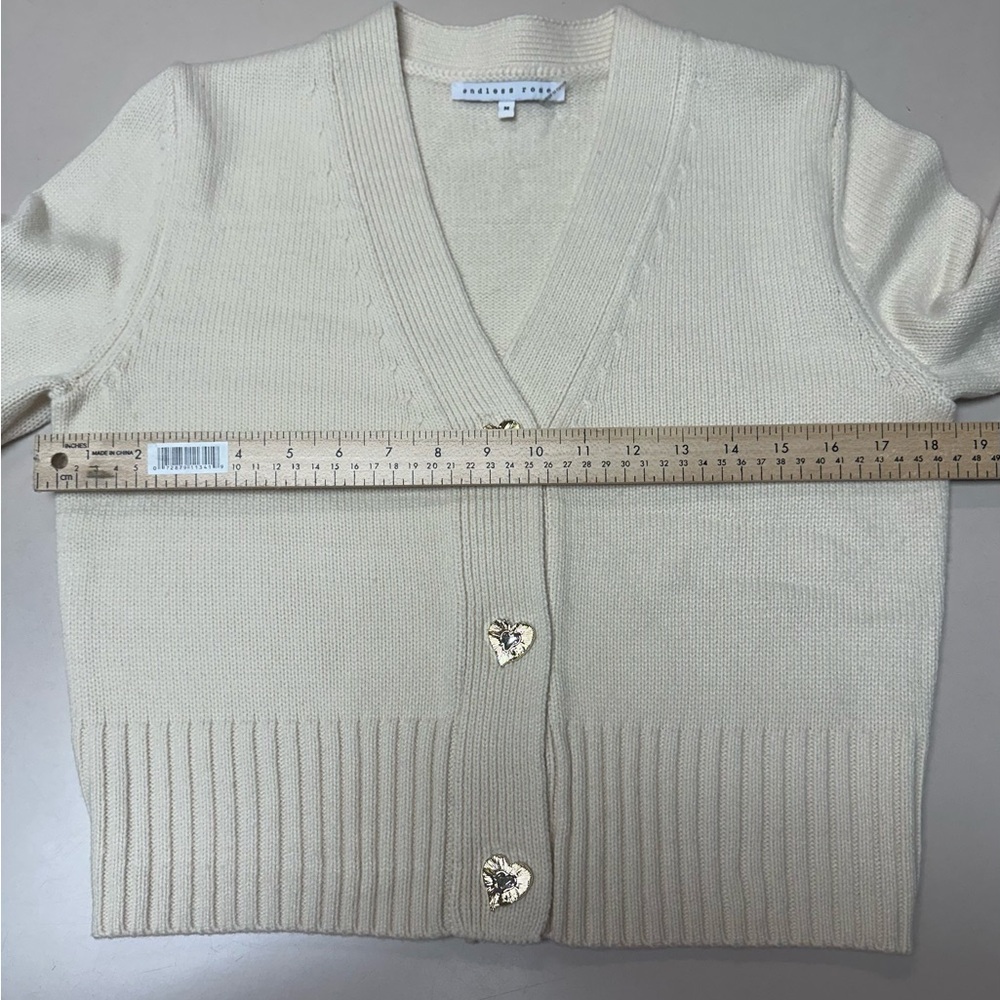 Endless Rose Cream Cardigan with Gold Buttons - Picture 10 of 14
